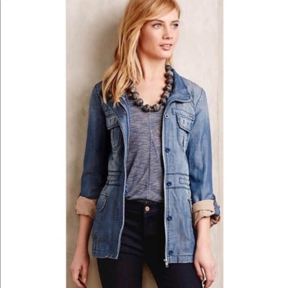Anthropologie Marrakech chambray jacket - Picture 1 of 8